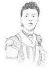 Zeichnung Fürstin Bathildis zu Waldeck und Pyrmont